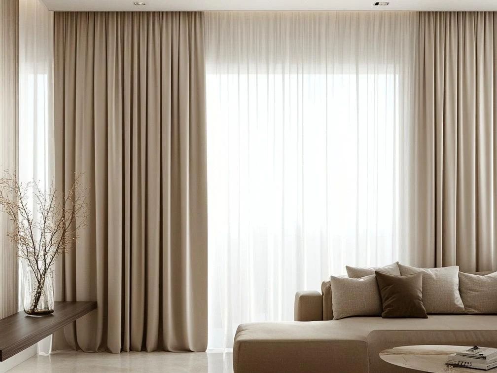 Elegant Linen Blend Wave Curtain